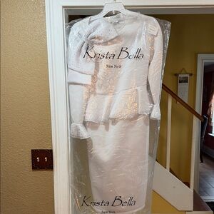 Krista Bella White Dress with Bow Detail